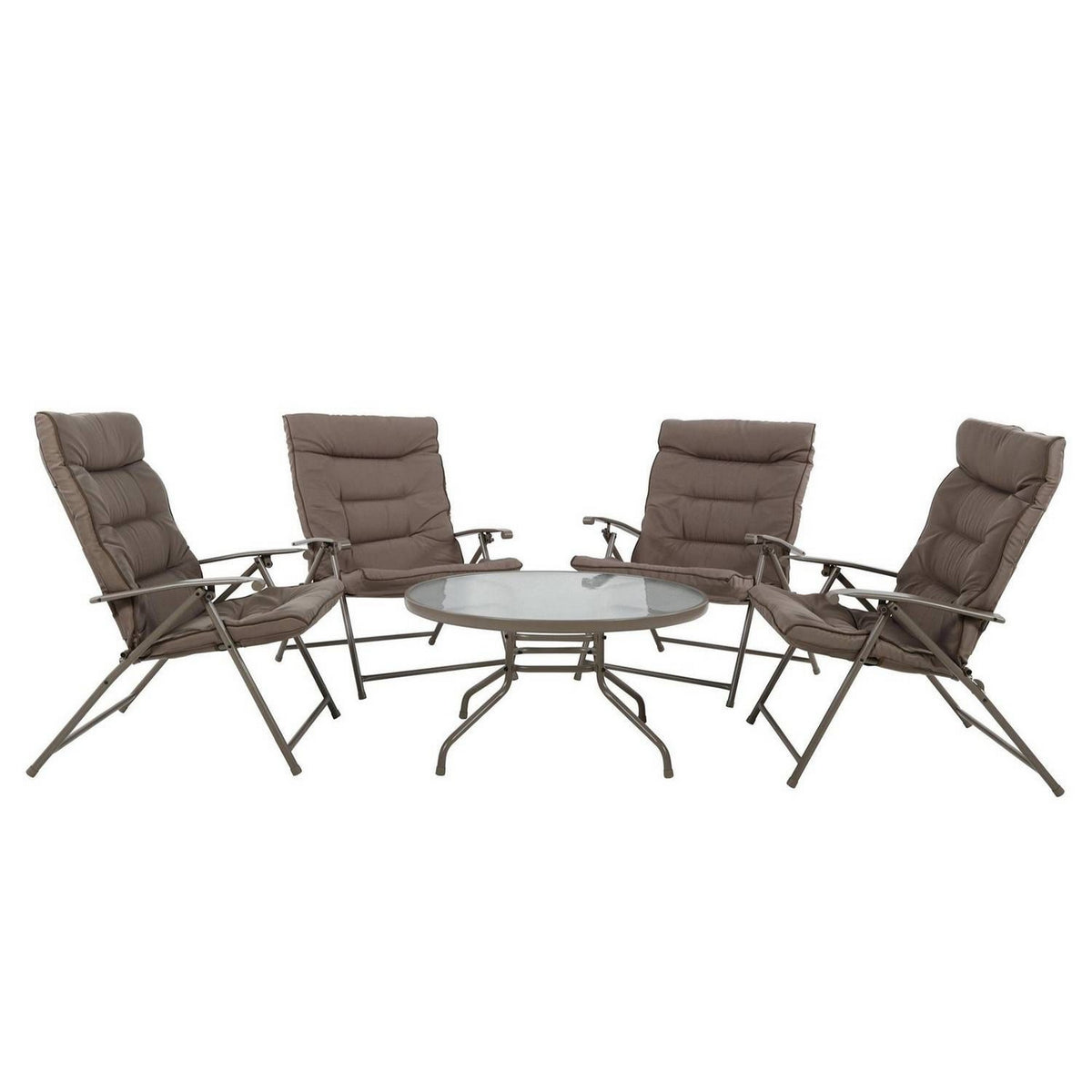 Juego Comedor Terraza Jardín Mesa + 4 Sillas Metal