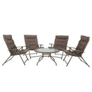 Juego Comedor Terraza Jardín Mesa + 4 Sillas Metal