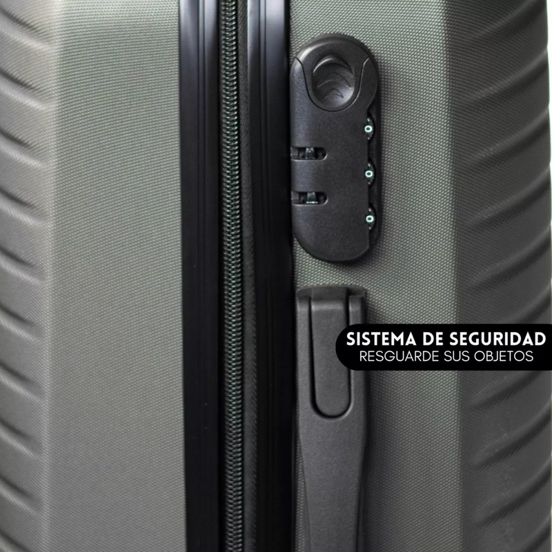 Set 3 Maletas Equipaje Cabina Ruedas Diferentes Tamaños Negro