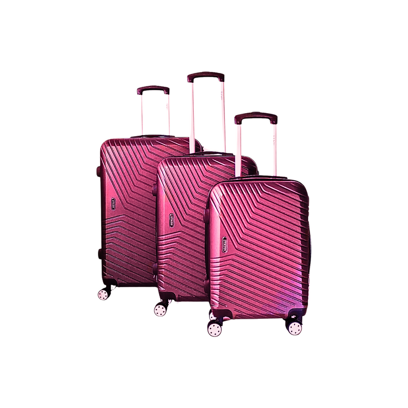 Set 3 Maletas Equipaje Cabina Ruedas Diferentes Tamaños Rosa