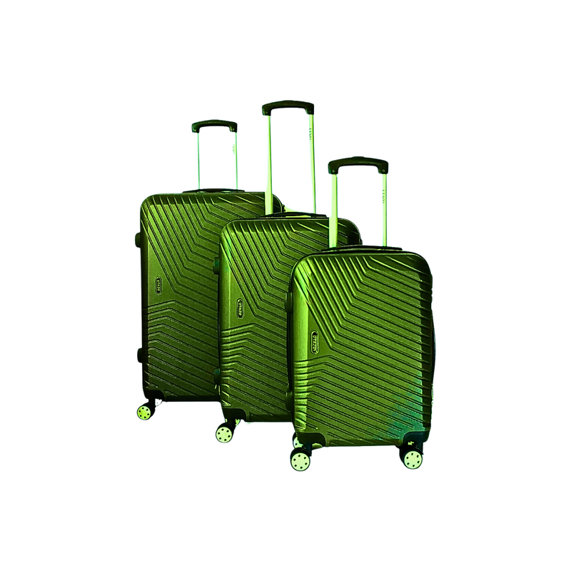 Set 3 Maletas Equipaje Cabina Ruedas Diferentes Tamaños Verde