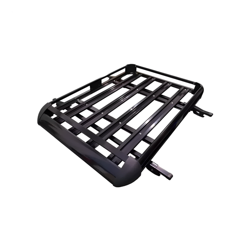 Parrila Techo Automóvil Aluminio 15x90x130 CM Barras Porta Equipaje Negro