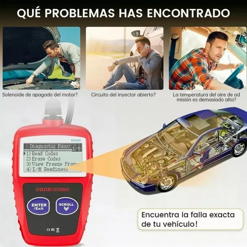 Escaner Automotriz Automóvil Ms309 Obd2 Eobd