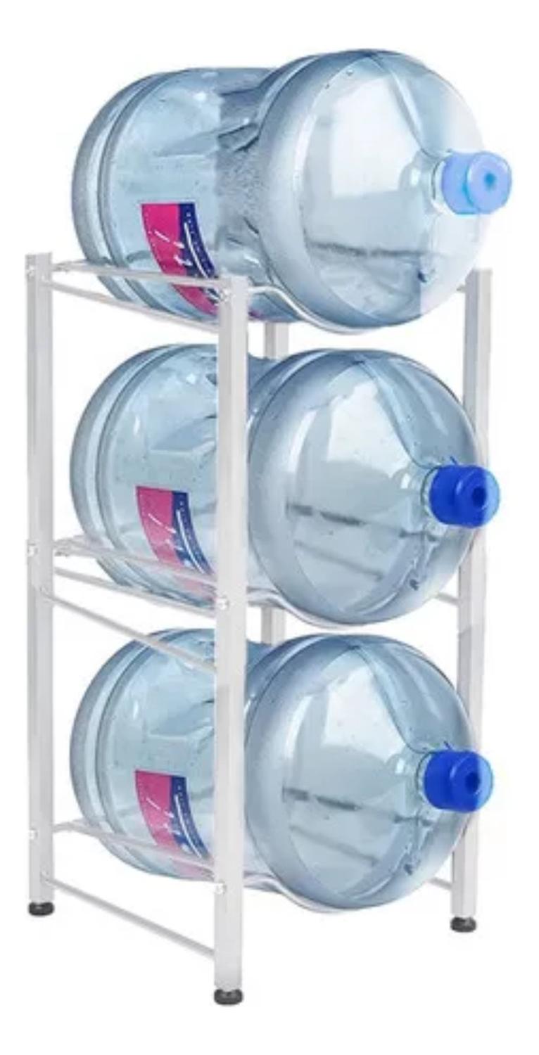 Organizador Estante Rack 3 Botellones Agua 20 LT Blanco