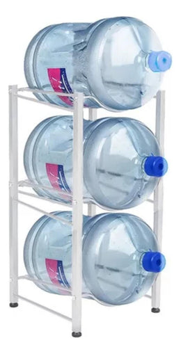 Organizador Estante Rack 3 Botellones Agua 20 LT Blanco