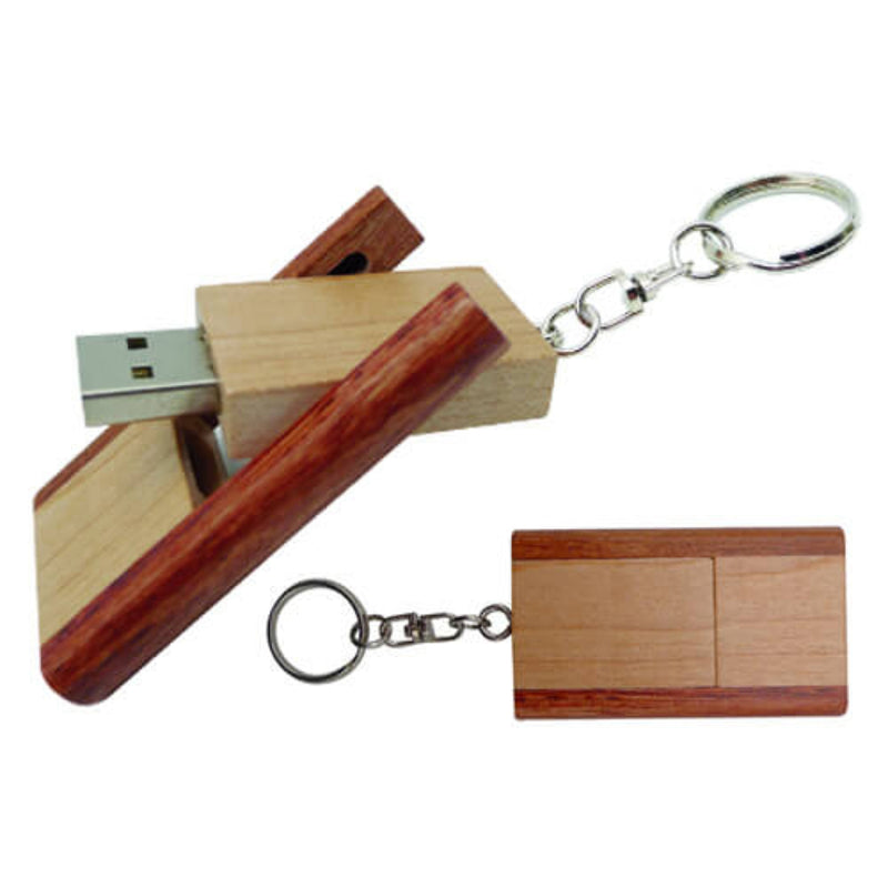 Pendrive Plegable Madera Llavero 16 GB