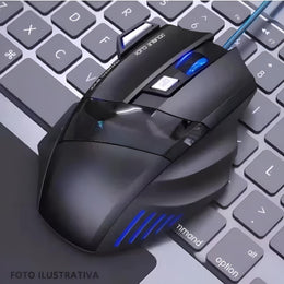 Kit Mouse Gamer Mousepad Ergonómico Azul