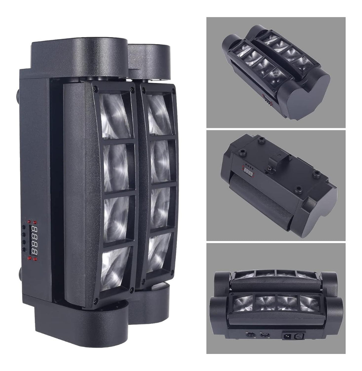 Maquina 8 Luces LED RGBW DJ Cabeza Móvil Activas Por Sonido