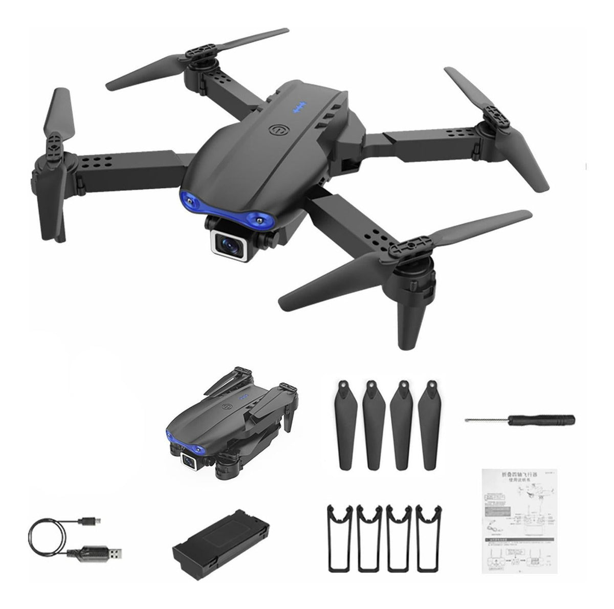 Drone Aéreo WIFI 2 Cámaras Recargable Estuche 20 MTS