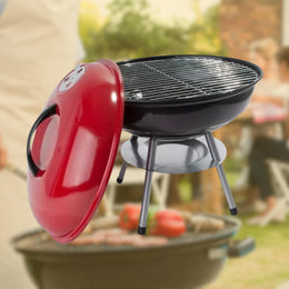 Parrilla Asado Carbón Redonda 36 CM Roja