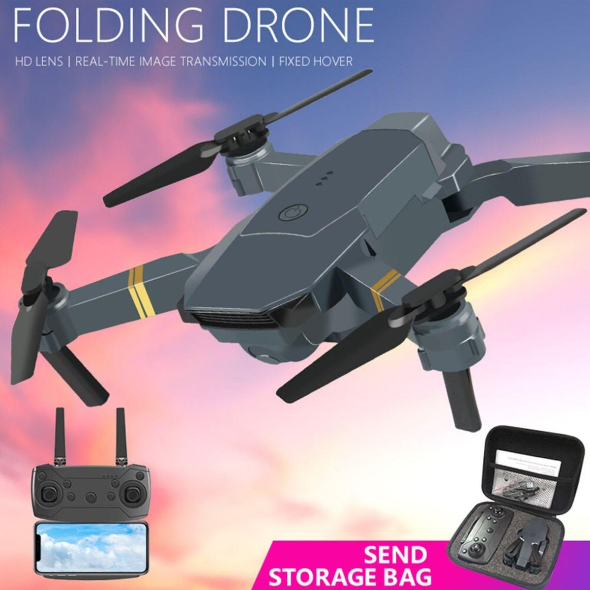 Drone Profesional Cámara 4K Dual WIFI HD 20 MTS