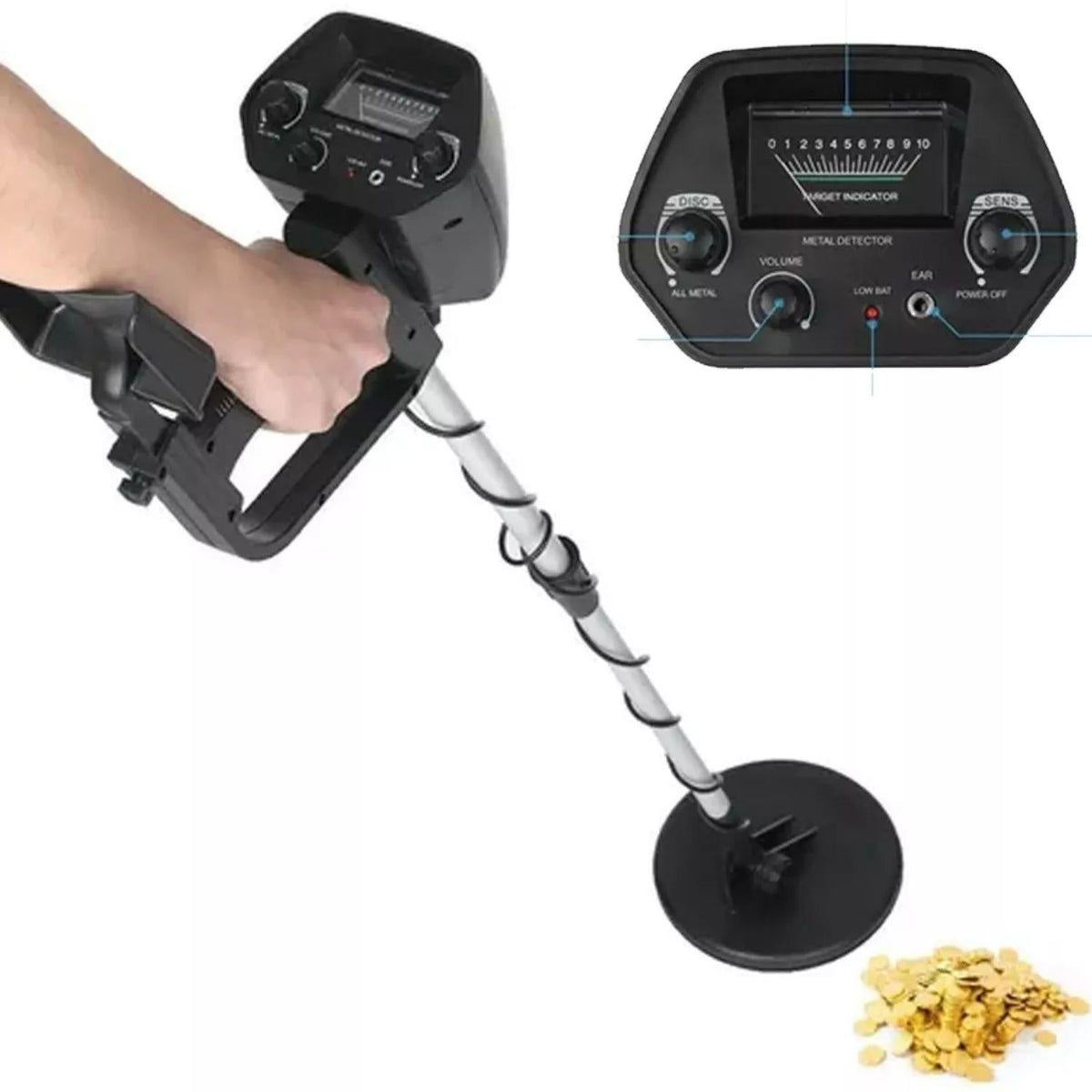 Detector Metales Sensitivo Subterráneo Pantalla LCD