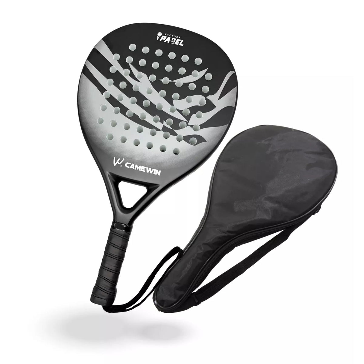 Pala Pádel Carbono Híbrido 38MM + Bolso Deporte Grafito