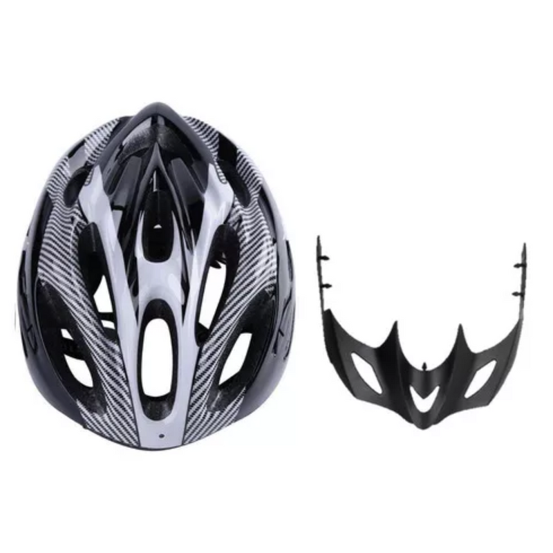 Casco Blanco Bicicleta Profesional Full Seguridad Luz