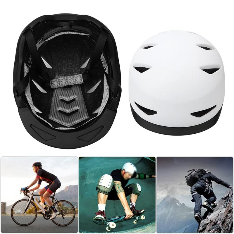 Casco Bicicleta Skate Regulable Profesional M Blanco