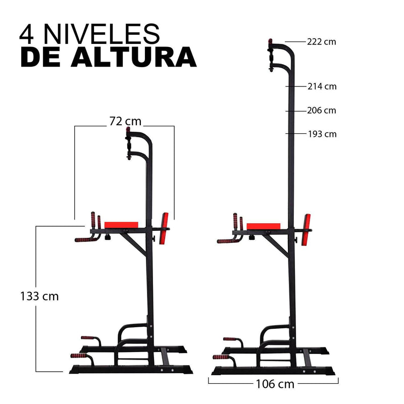 Barras Multifuncional Gimnasio Máquinas Abdominales 7 Niveles Altura