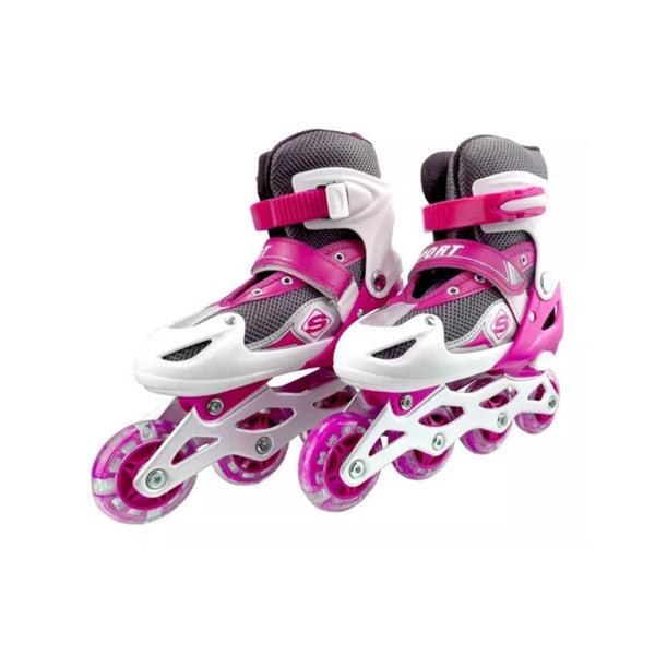 Patines Roller Línea Juveniles Ajustable Rosado S