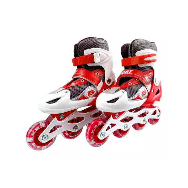 Patines Roller Línea Juveniles Ajustable Rojo S