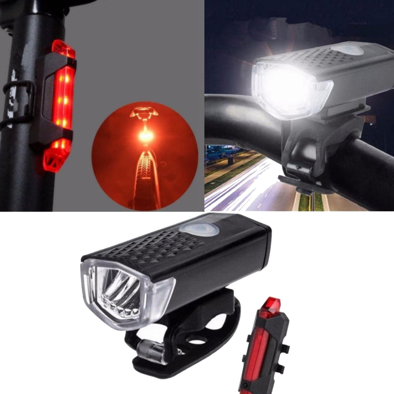 Kit Luces LED Delantera Trasera Bicicleta Recargable