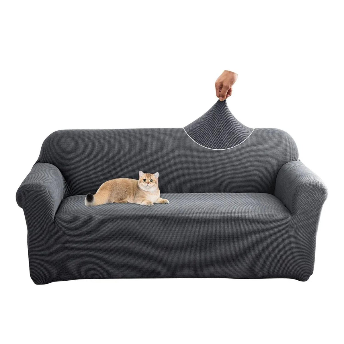 Funda Sofá Cubre Sillón Protectora Elastizada 230 CM Gris Oscuro