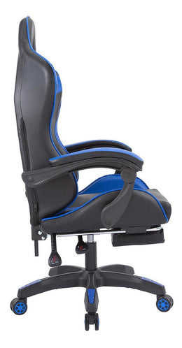 Silla Gamer Oficina Ajustable Reclinable Azul