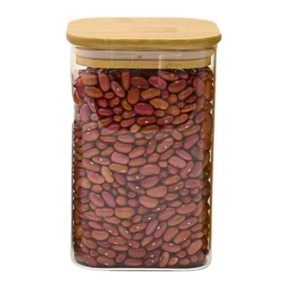 Frasco Hermetico Contenedor Especias Tapa Bambú 700 ML