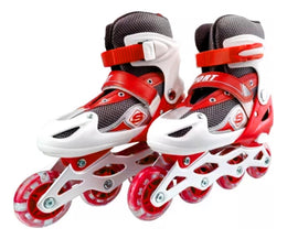Patines Roller Línea Juveniles Ajustable Rojo L