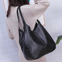 Cartera Bolso Negro Ecocuero 33x32x12 CM