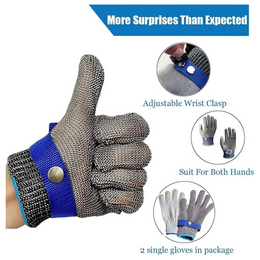 Guante Anti Corte Carnicero Resistente Ambidiestro Acero Inoxidable