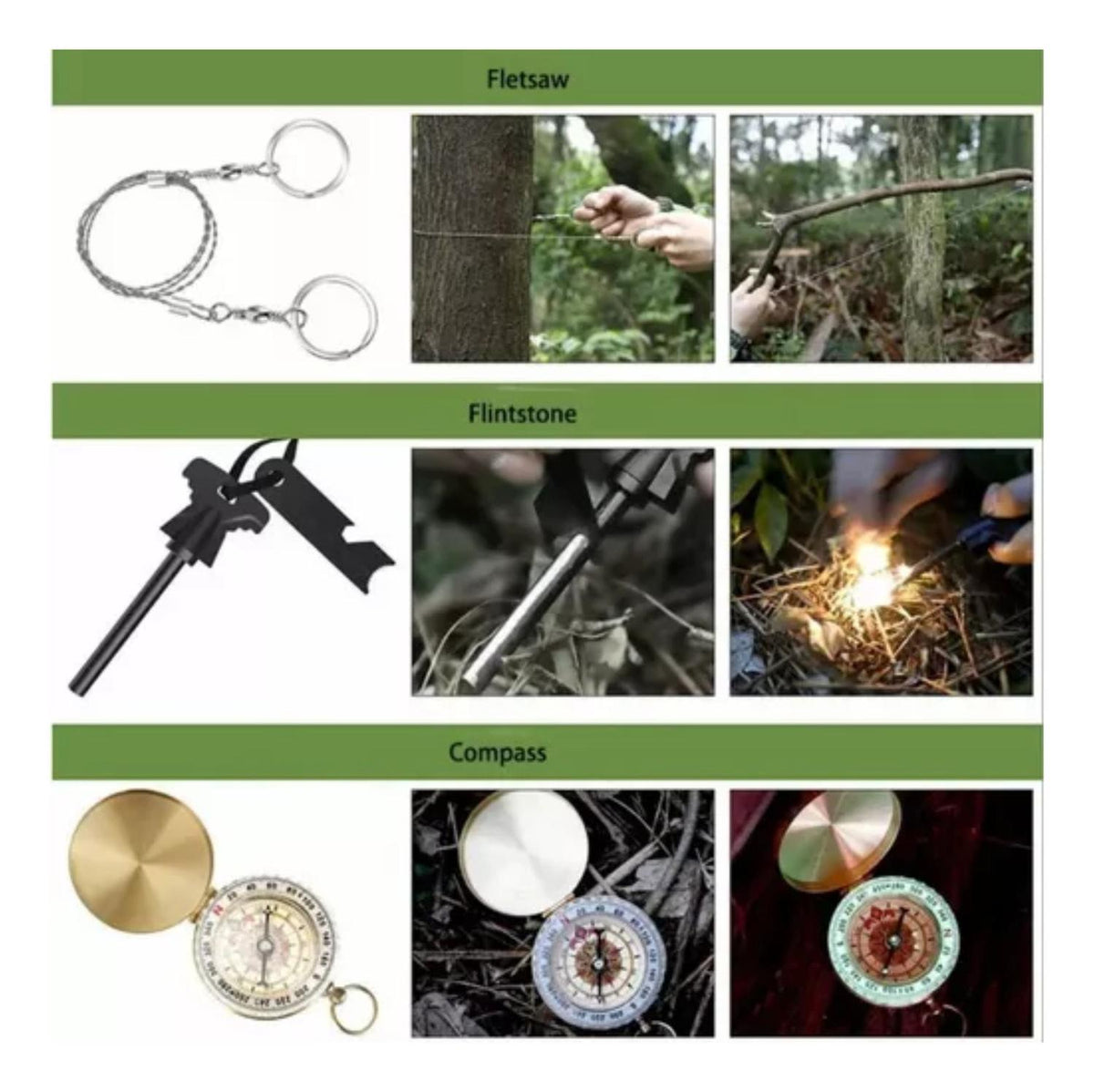 Kit Supervivencia Emergencia Multiherramienta 18 Piezas