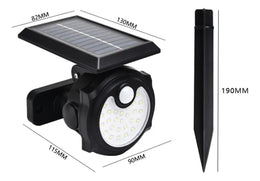 Foco Lámpara Estaca Panel Solar Sensor Movimiento 42COB