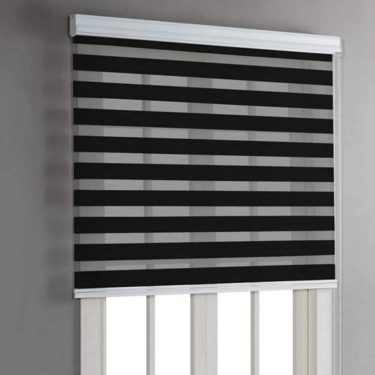 Cortina Roller Dúo Zebra Negra 160x220 CM