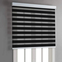Cortina Roller Dúo Zebra Negra 160x220 CM