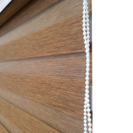 Cortina Roller Dúo Madera Café 90x220 CM
