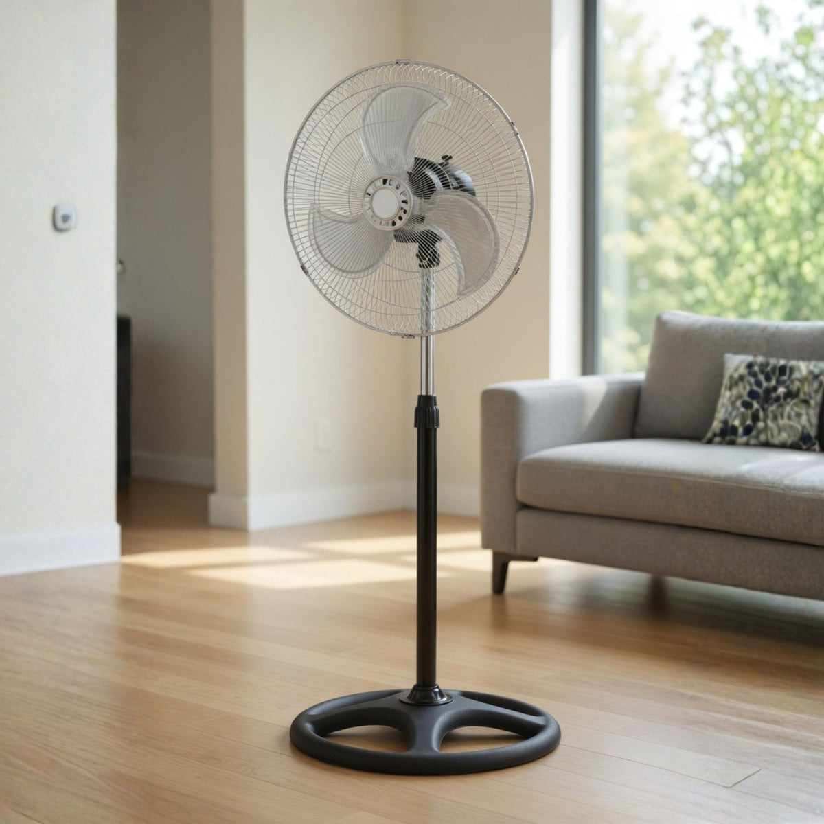 Ventilador Pie Giratorio Aspa Metal 18