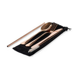 Set 5 Cubiertos Acero Inoxidable Malesh Cobre