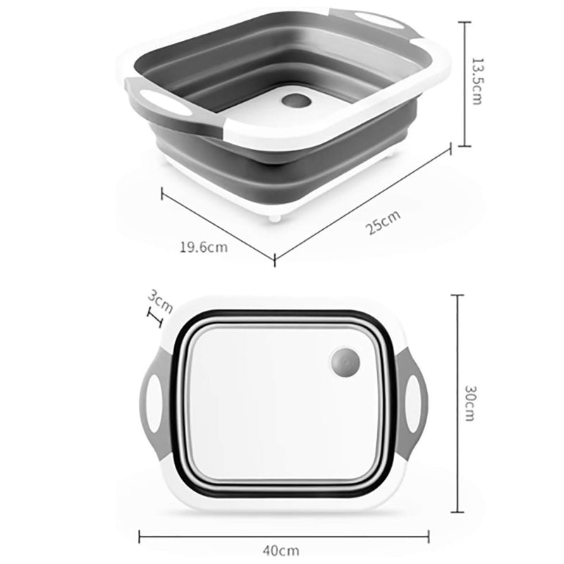 Tabla Cortar 3 En 1 Silicona Plegable Drenaje Cocina