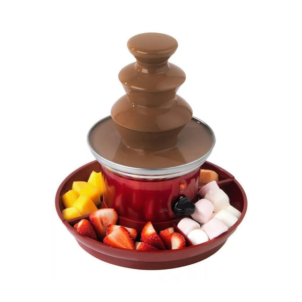 Cascada Fondue Chocolate 3 Niveles Bandeja Rojo