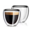 Juego 4 Tazas MUG Café Vidrio Doble Pared Térmico 80 ML