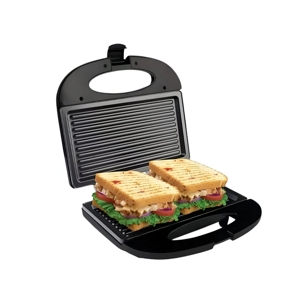 Plancha Sandwichera Grill Eléctrica Tostador Multiuso Negro