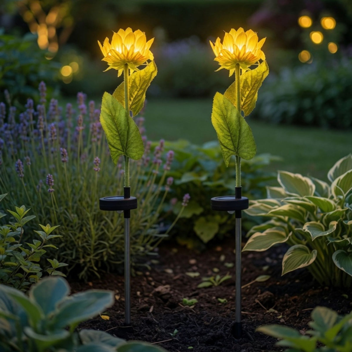 Flor Solar LED Maravilla 80 CM Luz Cálida