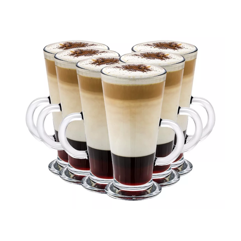 Set 6 Tazas Café Cappuccino Vidrio 260 ML