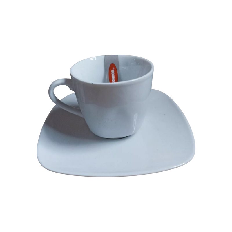 Set 6 Tazas Café Express Loza 85 ML Blanco