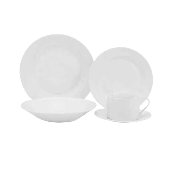 Set Loza 16 Piezas Platos Tazas Vajilla Cerámica Blanco