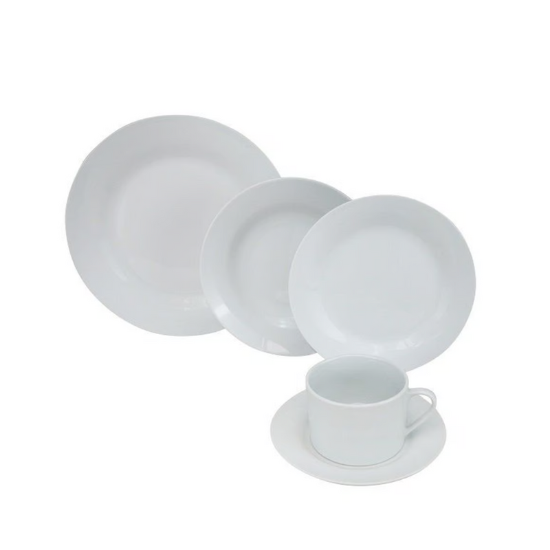 Set Loza 16 Piezas Platos Tazas Vajilla Cerámica Blanco