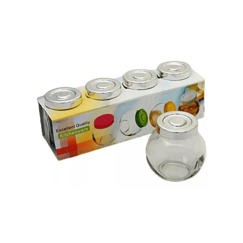 Set 4 Frascos Especieros Herméticos Cocina Condimentos 200 ML