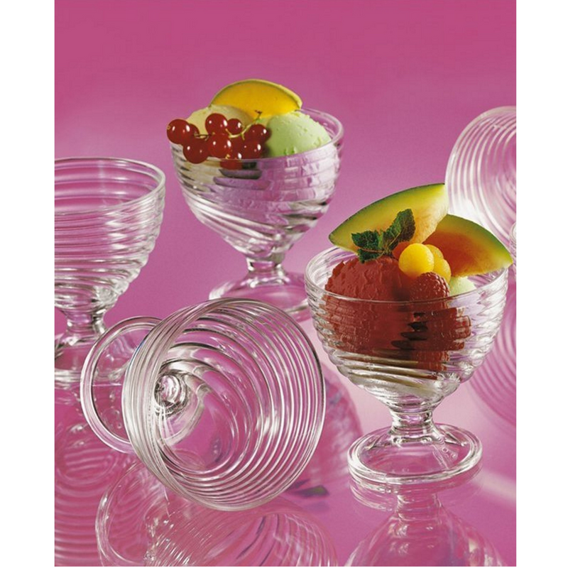 Set 4 Copas Elegante Helados Postres Vidrio 300 ML