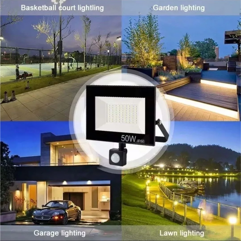 Foco Led Exterior Sensor Movimiento Luz Blanco Frío 220v 9x11x2.7 CM