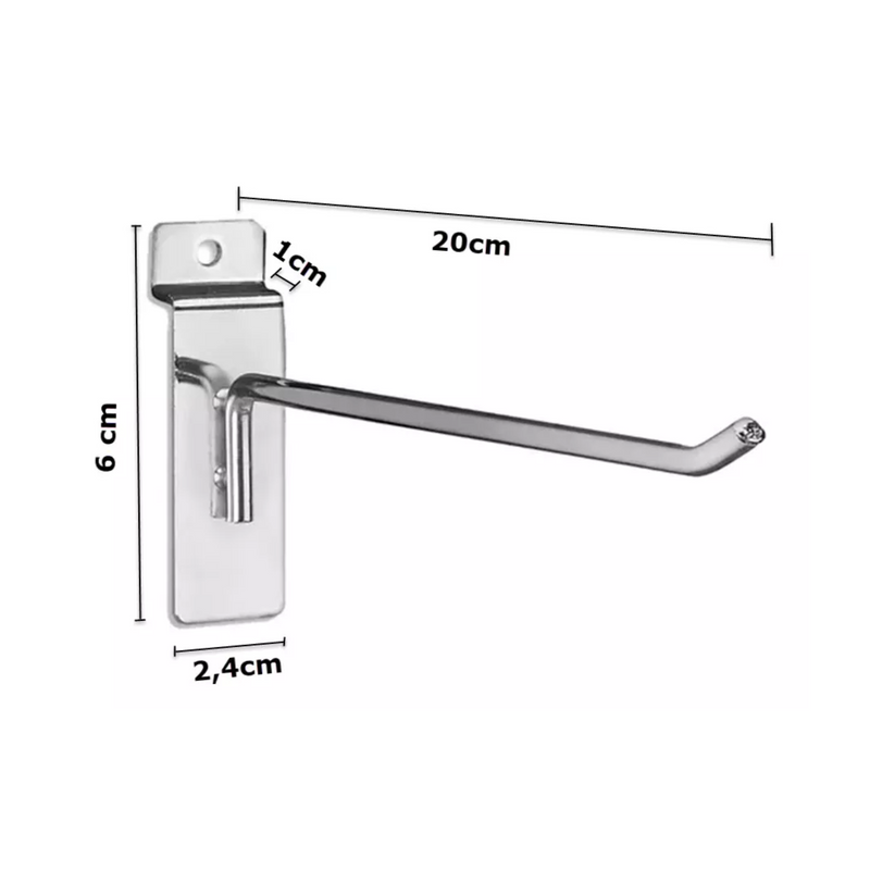 Pack 40 Ganchos Exhibidor Panel Ranurado 20 CM X 5 MM