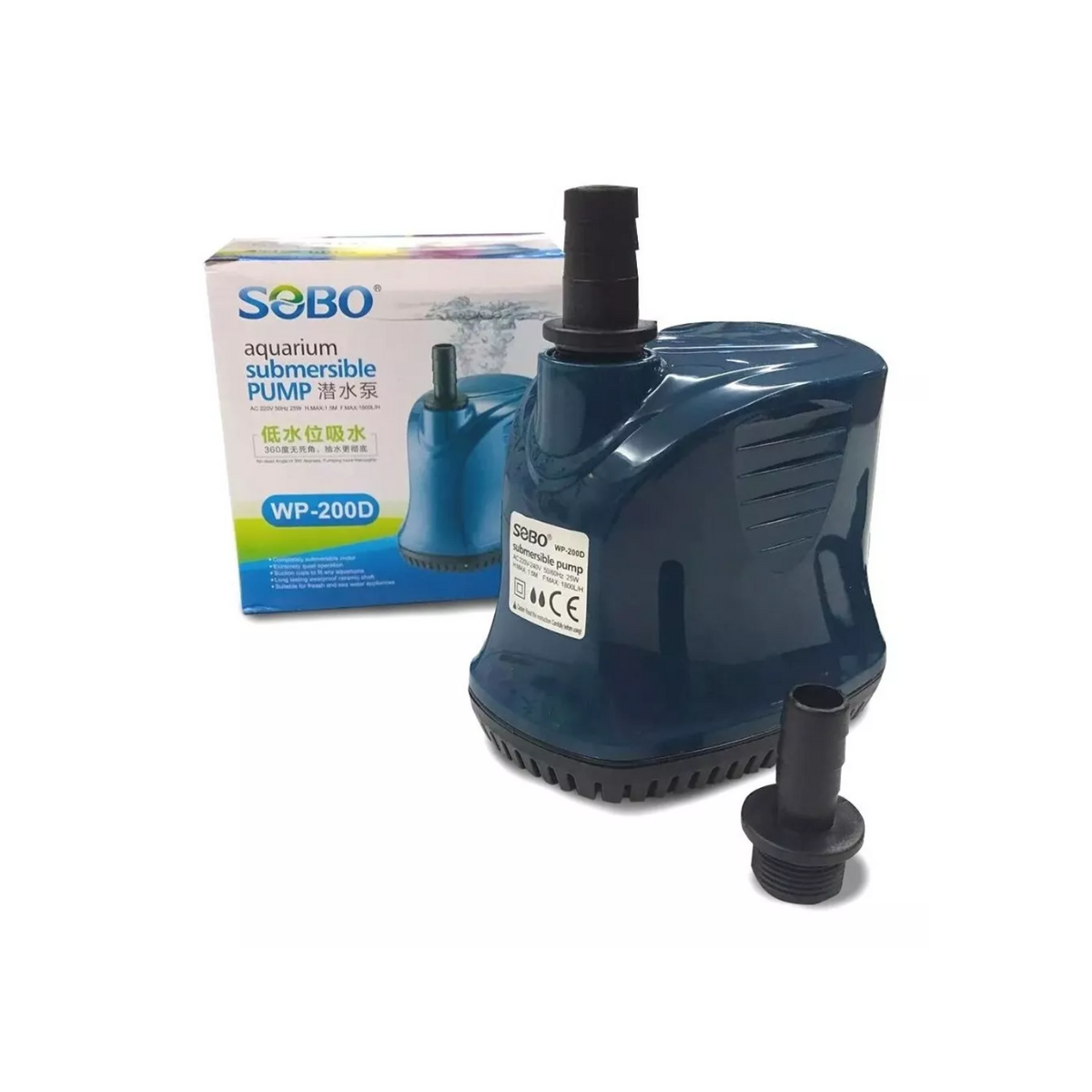 Bomba Agua Fuente Piletas Peceras Sumergible 25W Azul